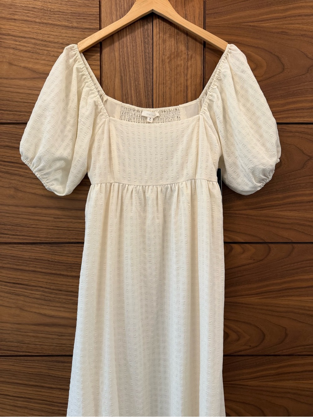 All Row NWT Cream Square-Neck Puff Sleeve Maxi Dress Boho Cottagecore Medium - Picture 6 of 15